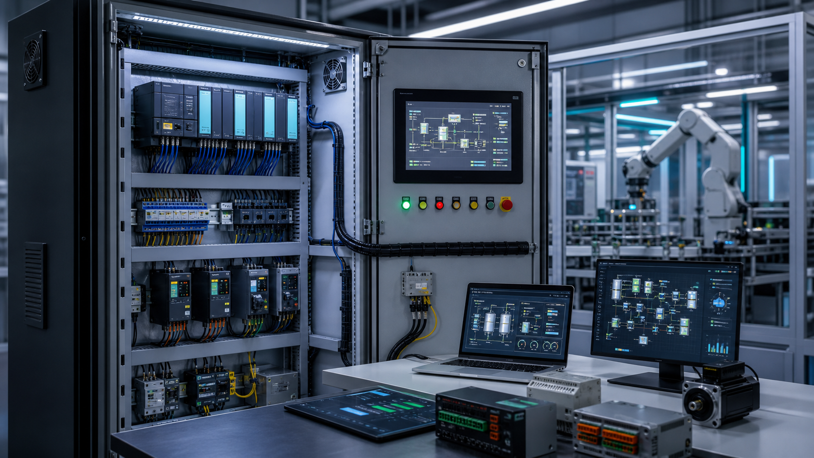 PLC pano, HMI ve end&uuml;striyel otomasyon projesi