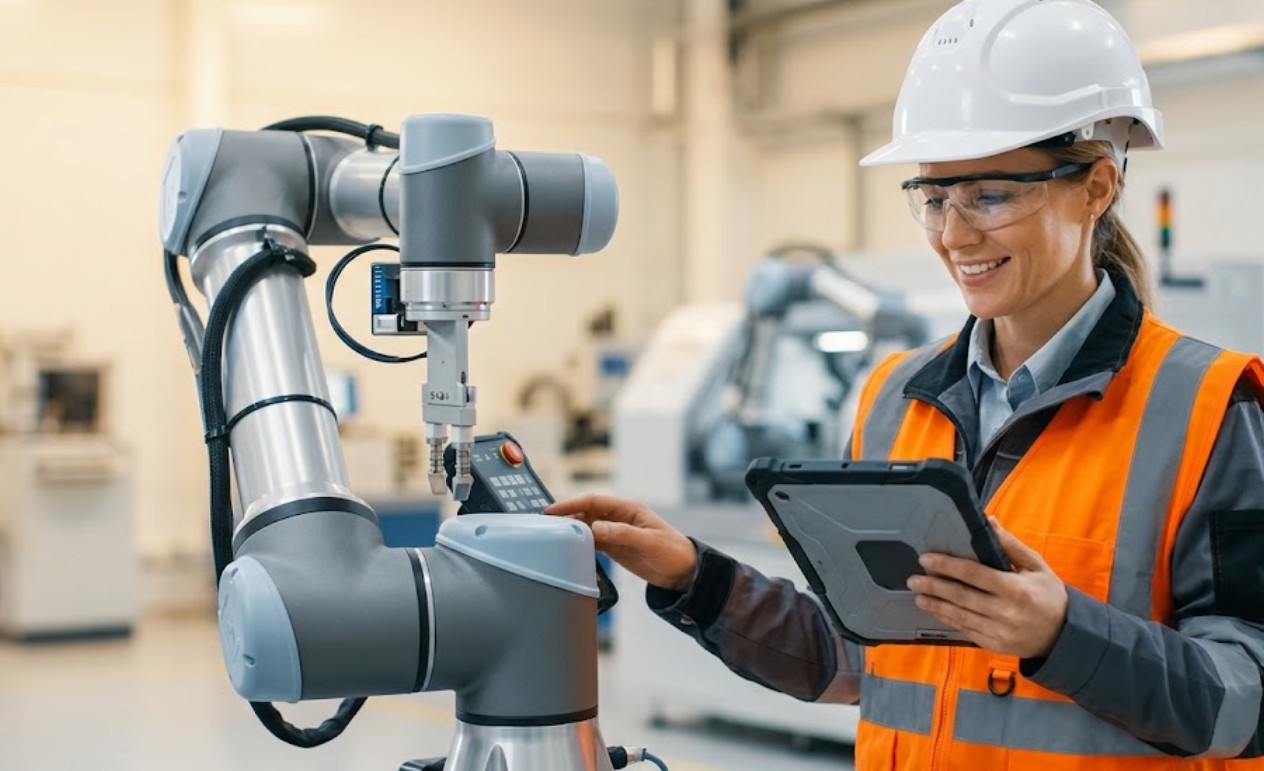 Cobot ile operat&ouml;r destekli end&uuml;striyel uygulama